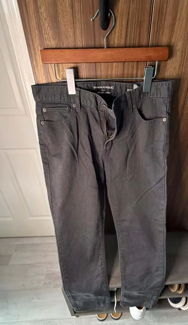 Banana Republic Travel Jean Slim Fit Grey Pants 33x30